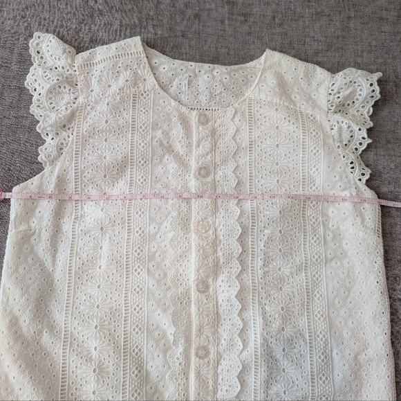 Cartolina Nantucket Cotton Eyelet Dress White Size S NWOT - Picture 7 of 8